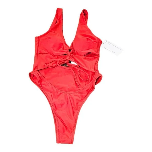 ChyrII Red Halter Neck One-Piece Swimsuit Size M - Picture 10 of 10
